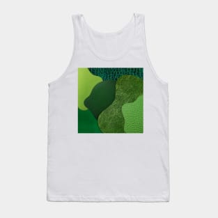 ART leather creation in green Tank Top